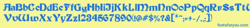 BeckerInline Font – Blue Fonts on Yellow Background