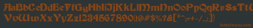 フォントBeckerInline – 黒い背景に茶色のフォント