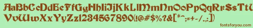 BeckerInline-Schriftart – Braune Schriften auf grünem Hintergrund