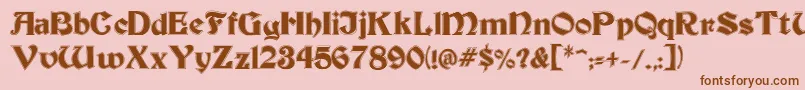 BeckerInline-fontti – ruskeat fontit vaaleanpunaisella taustalla