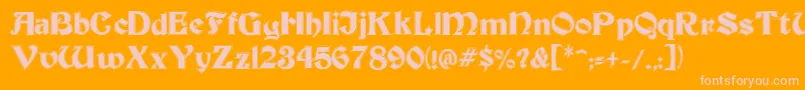 BeckerInline-fontti – vaaleanpunaiset fontit oranssilla taustalla