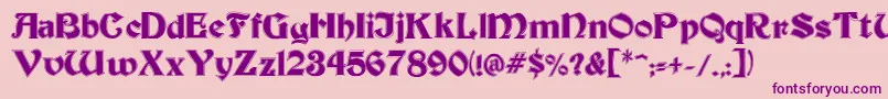 Police BeckerInline – polices violettes sur fond rose