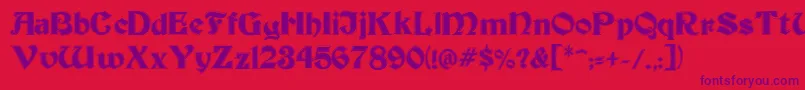 フォントBeckerInline – 赤い背景に紫のフォント