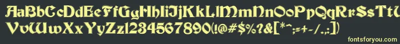 BeckerInline Font – Yellow Fonts on Black Background