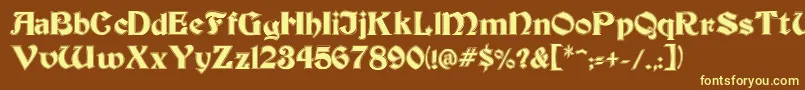 BeckerInline Font – Yellow Fonts on Brown Background