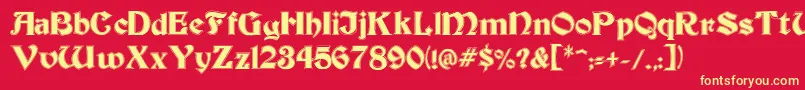 BeckerInline Font – Yellow Fonts on Red Background