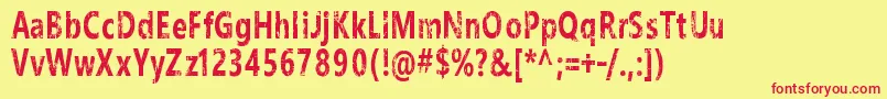 WhiteFunkyRabbit Font – Red Fonts on Yellow Background