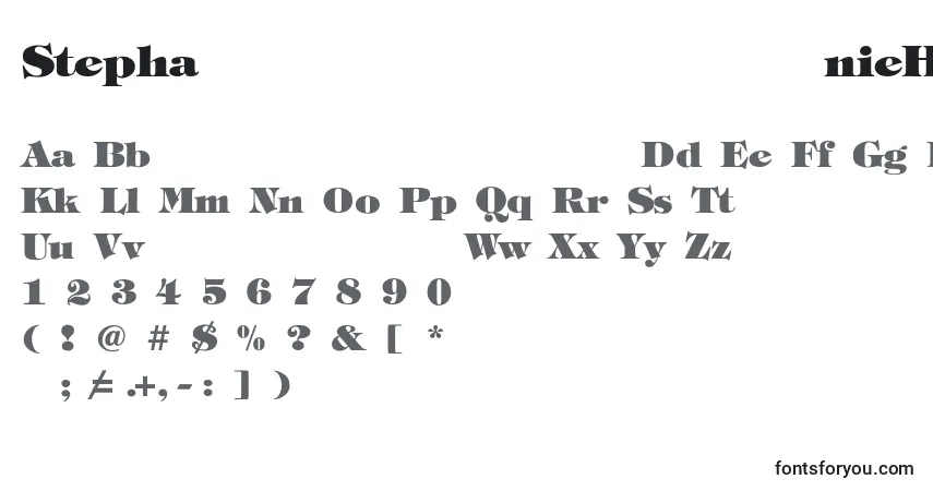 Czcionka StephanieHeavy – alfabet, cyfry, specjalne znaki