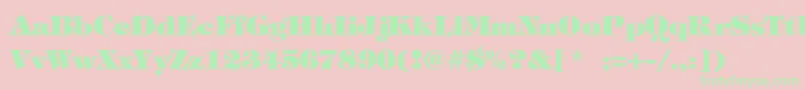 StephanieHeavy Font – Green Fonts on Pink Background