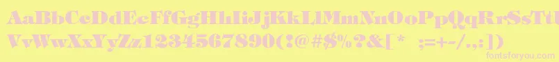 StephanieHeavy Font – Pink Fonts on Yellow Background