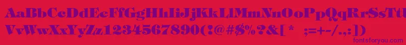 StephanieHeavy Font – Purple Fonts on Red Background