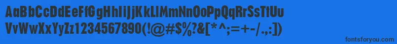 P760SansRegular Font – Black Fonts on Blue Background