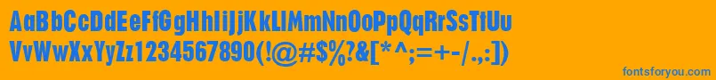 P760SansRegular Font – Blue Fonts on Orange Background