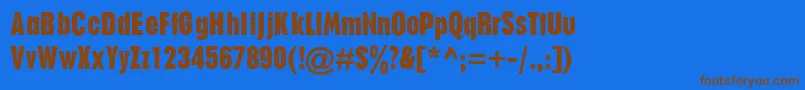 Police P760SansRegular – polices brunes sur fond bleu
