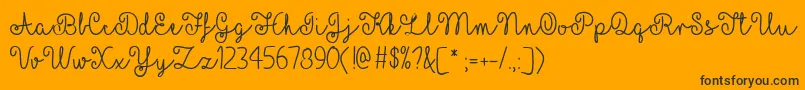 YellowButterfliesTtf Font – Black Fonts on Orange Background