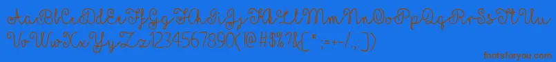 YellowButterfliesTtf Font – Brown Fonts on Blue Background