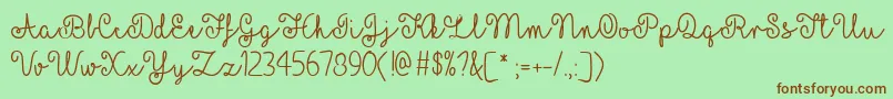 YellowButterfliesTtf Font – Brown Fonts on Green Background