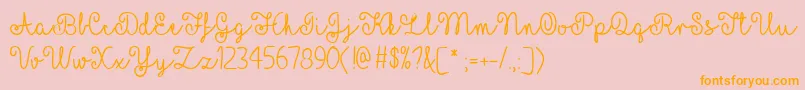 YellowButterfliesTtf Font – Orange Fonts on Pink Background