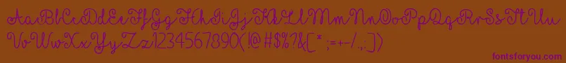 YellowButterfliesTtf-Schriftart – Violette Schriften auf braunem Hintergrund