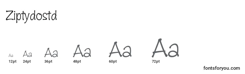 Размеры шрифта Ziptydostd