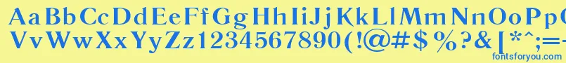 Literaturnaya115b Font – Blue Fonts on Yellow Background
