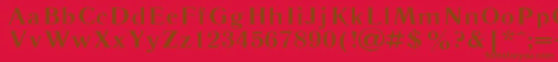 Literaturnaya115b-Schriftart – Braune Schriften auf rotem Hintergrund