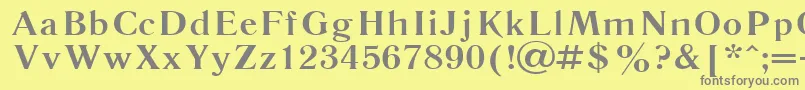 Saiba mais sobre a fonte Literaturnaya115b Fonte Literaturnaya115b – fontes cinzas em um fundo amarelo