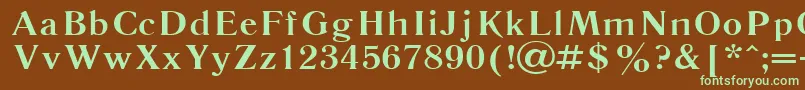 Literaturnaya115b-fontti – vihreät fontit ruskealla taustalla
