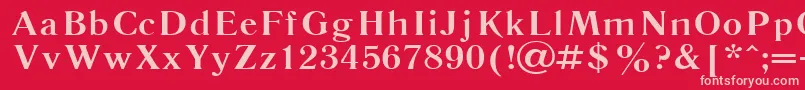 Literaturnaya115b-fontti – vaaleanpunaiset fontit punaisella taustalla