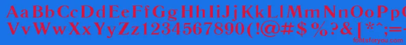 Literaturnaya115b Font – Red Fonts on Blue Background