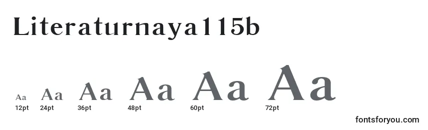 Größen der Schriftart Literaturnaya115b