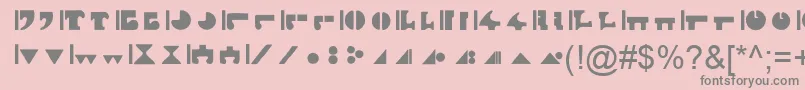Fonte InterlacByBluePanther – fontes cinzas em um fundo rosa