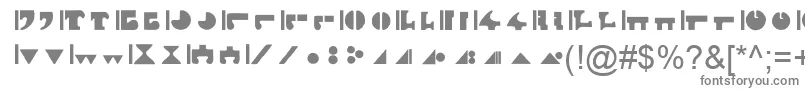 InterlacByBluePanther-fontti – harmaat kirjasimet valkoisella taustalla