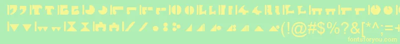 InterlacByBluePanther-fontti – keltaiset fontit vihreällä taustalla