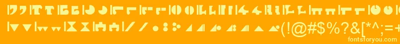 InterlacByBluePanther Font – Yellow Fonts on Orange Background