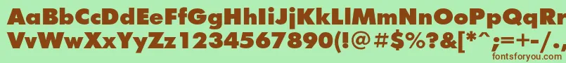 Futurafuturisblackc Font – Brown Fonts on Green Background