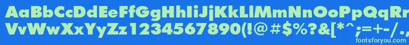 Futurafuturisblackc Font – Green Fonts on Blue Background