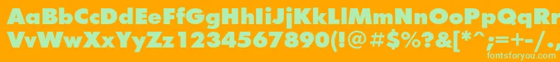 Futurafuturisblackc Font – Green Fonts on Orange Background