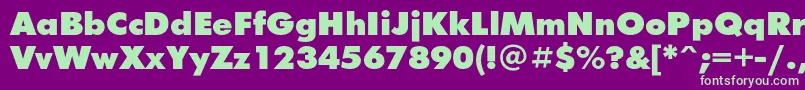 Futurafuturisblackc Font – Green Fonts on Purple Background