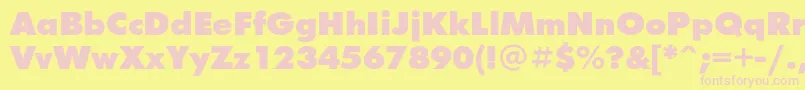 Futurafuturisblackc Font – Pink Fonts on Yellow Background