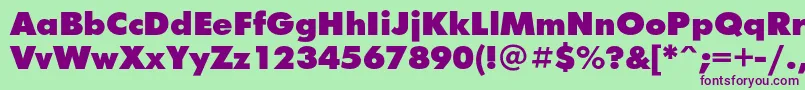 Futurafuturisblackc Font – Purple Fonts on Green Background