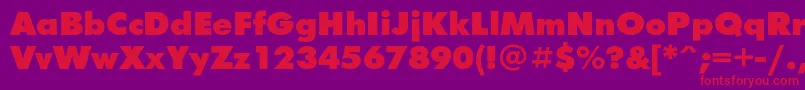 Futurafuturisblackc Font – Red Fonts on Purple Background