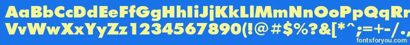 Futurafuturisblackc Font – Yellow Fonts on Blue Background