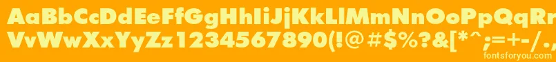 Futurafuturisblackc Font – Yellow Fonts on Orange Background