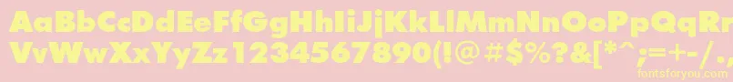 Futurafuturisblackc Font – Yellow Fonts on Pink Background