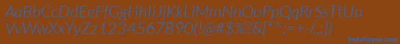LatoLightitalic Font – Blue Fonts on Brown Background