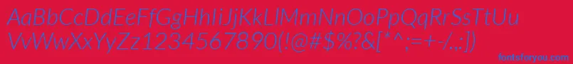 LatoLightitalic Font – Blue Fonts on Red Background