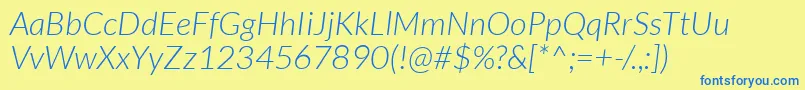 fuente LatoLightitalic – Fuentes Azules Sobre Fondo Amarillo