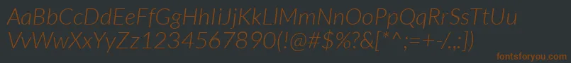 LatoLightitalic Font – Brown Fonts on Black Background