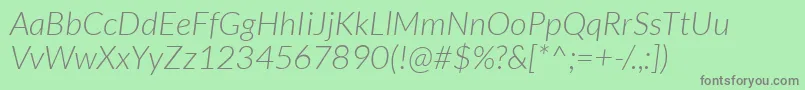 LatoLightitalic-Schriftart – Graue Schriften auf grünem Hintergrund